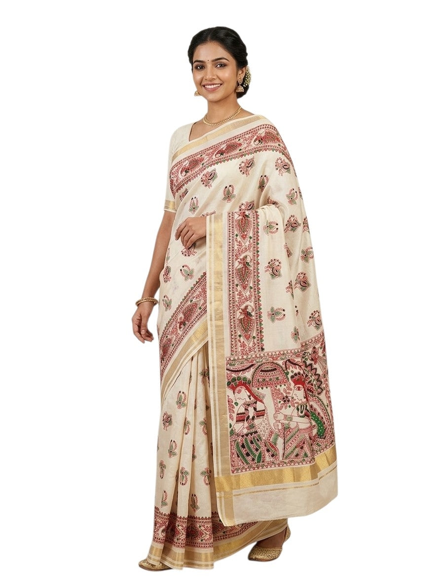 Pure Madhubani Printed ORIGINAL Silk Saree | Madhubani Printed | Pure Silk Saree | Premium Quality