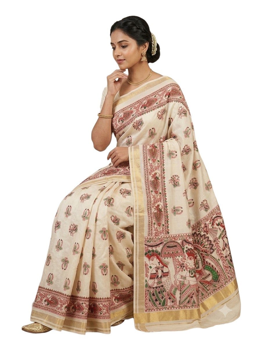 Pure Madhubani Printed ORIGINAL Silk Saree | Madhubani Printed | Pure Silk Saree | Premium Quality