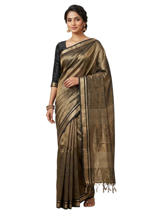 Pure Tissue Linen Silk Saree | Linen Silk | Pure Silk Saree |  Exquisite Linen Silk Saree