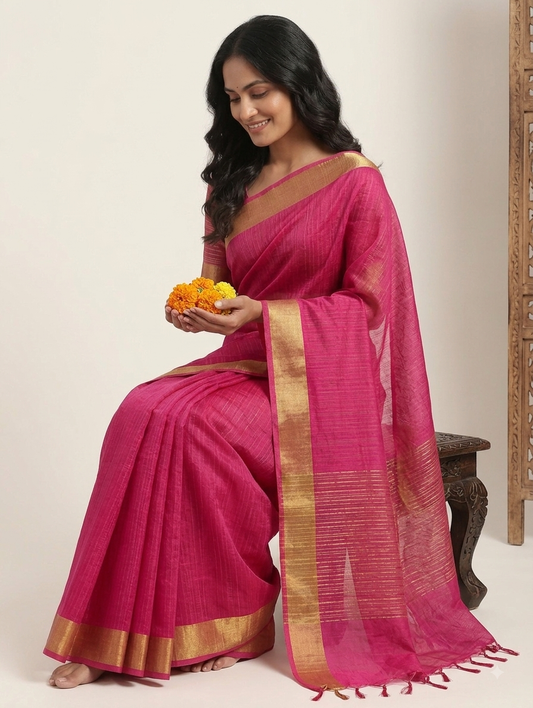 Pure Tussar KOTA Silk Saree | Bana - ERI | Weave - Tussar | KOTA Silk Saree